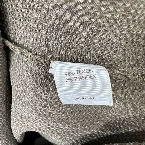 Pure J Jill Shirt Dress Women MEDIUM Taupe Textured Seersucker Laganlook Neutral - Picture 9 of 13